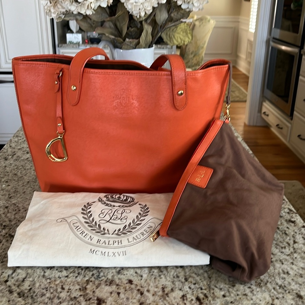 Ralph Lauren orange tote.